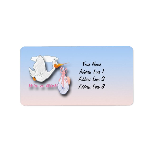 Es ist ein Baby Stork Baby Duschadresse Labels Adressaufkleber (Vorne)