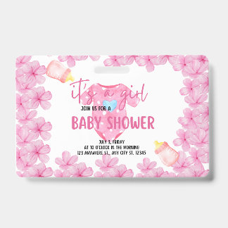 Es ist ein Babyshower für ein Mädchen Ausweis