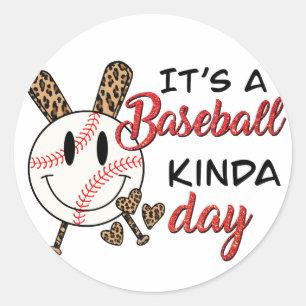 Es ist ein Baseball-Tag │Fußball │Sport Runder Aufkleber