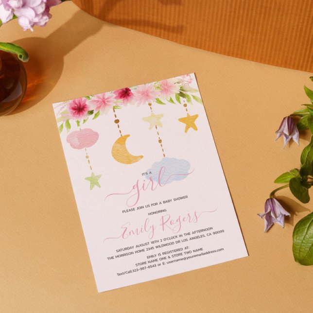 Es ist ein blumengeschmücktes Baby-Dusche-Party Save The Date (Von Creator hochgeladen)