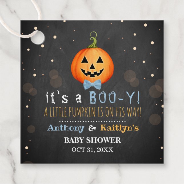 Es ist ein Boo-y! Little Pumpkin Halloween Kinderd Geschenkanhänger (Vorderseite)
