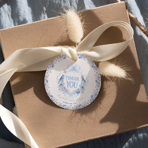 Es ist ein Bow für Boy Baby Shower Floral Wappen V Geschenkanhänger