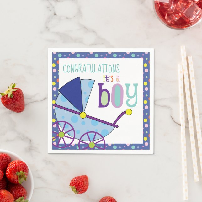 Es ist ein Boy Baby Shower Cocktail Napkin Serviette (Beispiel)