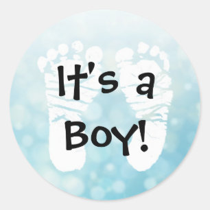 Es ist ein Boy Blue Baby Duschkleber Runder Aufkleber