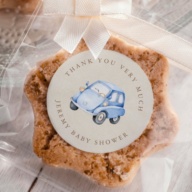 Es ist ein Boy Blue Boho Retro Auto Danke Runder Aufkleber (Von Creator hochgeladen)