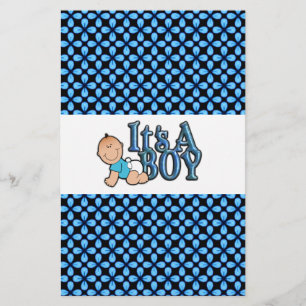Es ist ein Boy Blue Text mit Baby Candy Bar Wrappe Briefpapier