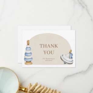 Es ist ein Boy Boho Blöcke und Spielzeugbücher für Dankeskarte