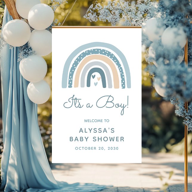 Es ist ein Boy Boho Rainbow Baby Dusche Willkommen Poster (Von Creator hochgeladen)