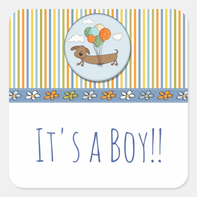 Es ist ein Boy Dog Sticker (Vorderseite)