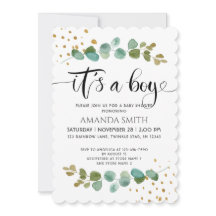 Es ist ein Boy Elegant Boy Eucalyptus Baby Shower