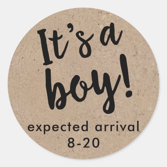 Es ist ein Boy Gender Reveal Kraft Sticker (Vorderseite)