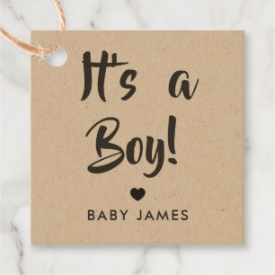Es ist ein Boy Gift Tag, Baby Shower Gift Tag, Kra Geschenkanhänger