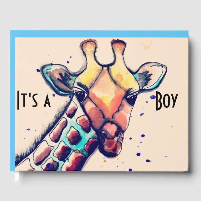 Es ist ein Boy Giraffe Gästebuch (Vorderseite)