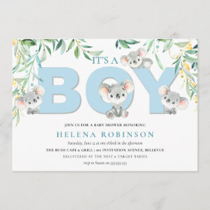 Es ist ein Boy Koala Babies Baby Shower Einladunge Einladung
