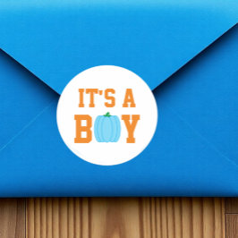 Es ist ein Boy Pumpkin Runder Aufkleber