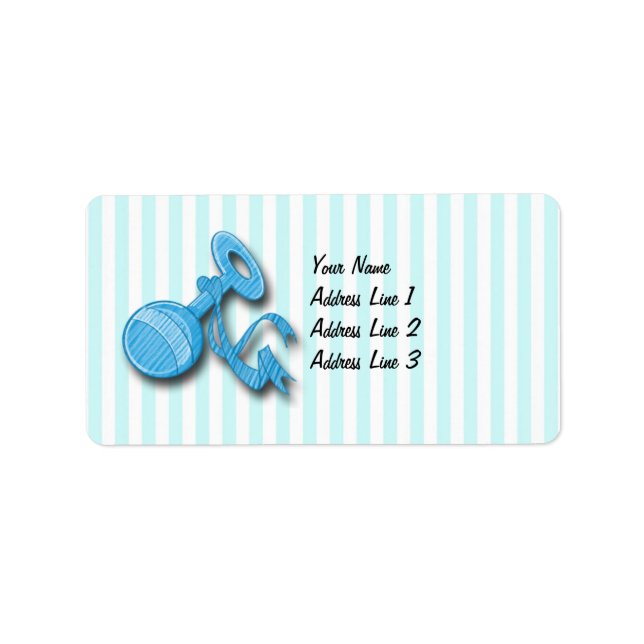Es ist ein Boy - Rattle Baby Duwer Address Labels Adressaufkleber (Vorne)