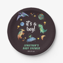 Es ist ein Boy Space Dinosaurier Galaxy Baby Showe
