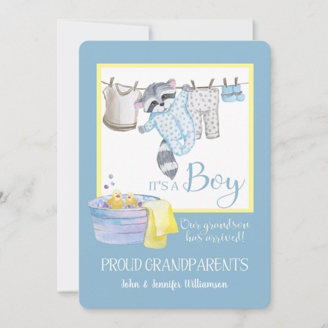 Es ist ein Boy - Stolze Großeltern Ankündigung Clo (Vorderseite)