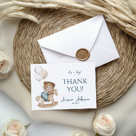 Es ist ein Boy Teddy Bären & Balloons Dankeskarte