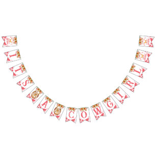 Es ist ein Cowgirl Baby Duschpferde pink Wimpelkette