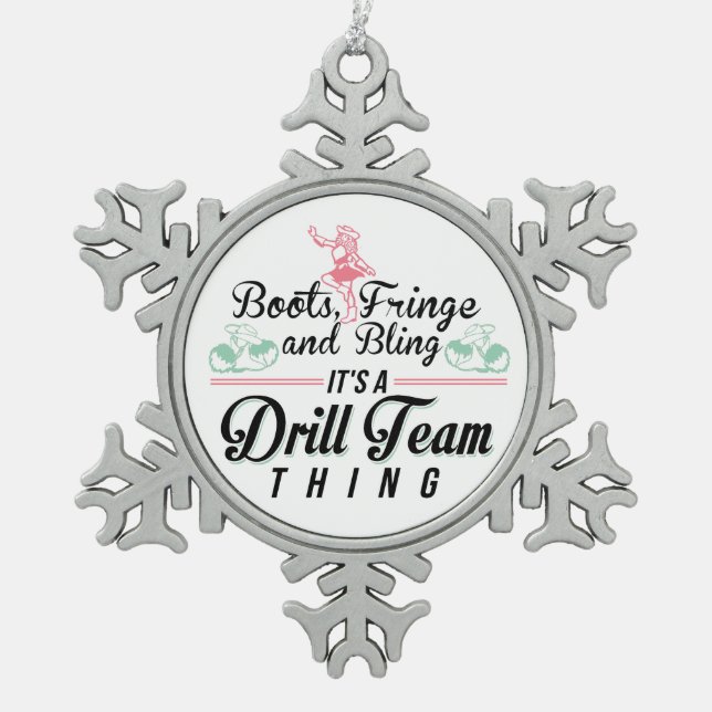 Es ist ein Drill Team-Ding Schneeflocken Zinn-Ornament (Vorderseite)