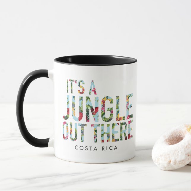 Es ist ein Dschungel da draußen Costa Rica Souveni Tasse (Mit Donut)