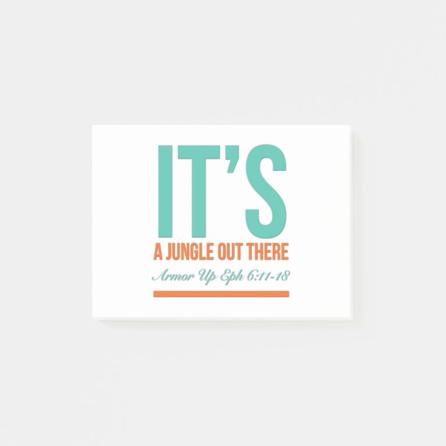Es ist ein Dschungel da draußen Post-it Klebezettel (Vorderseite)