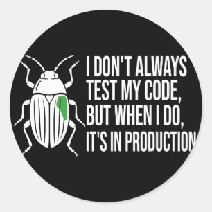 Es ist ein Feature Lustiges Programmierer-Shirt - Runder Aufkleber