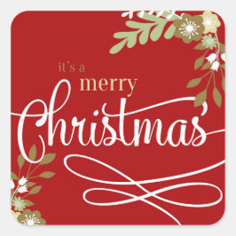 Es ist ein frohes Weihnachtsfest Quadratischer Aufkleber
