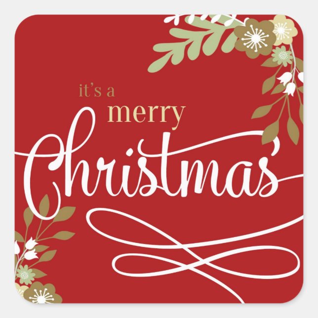 Es ist ein frohes Weihnachtsfest Quadratischer Aufkleber (Vorderseite)