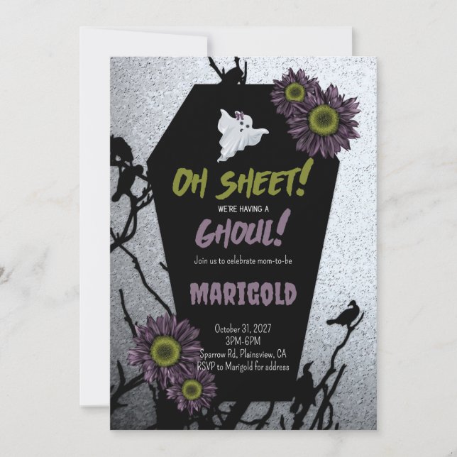 Es ist ein Ghoul Coffin Halloween Baby Shower Invi Einladung (Vorderseite)