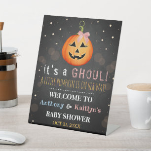 Es ist ein Ghoul! Little Pumpkin Halloween Kinderd Sockelschild