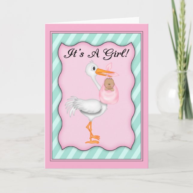 Es ist ein Girl African American Baby Ankündigung (Vorderseite)