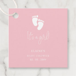 Es ist ein Girl Baby Footprint Niedlich Pink Baby Geschenkanhänger