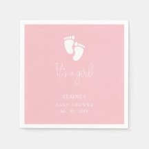 Es ist ein Girl Baby Footprint Niedlich Pink Baby 