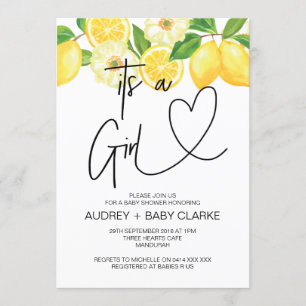 Es ist ein Girl Baby Shower Party Summer Lemon Einladung