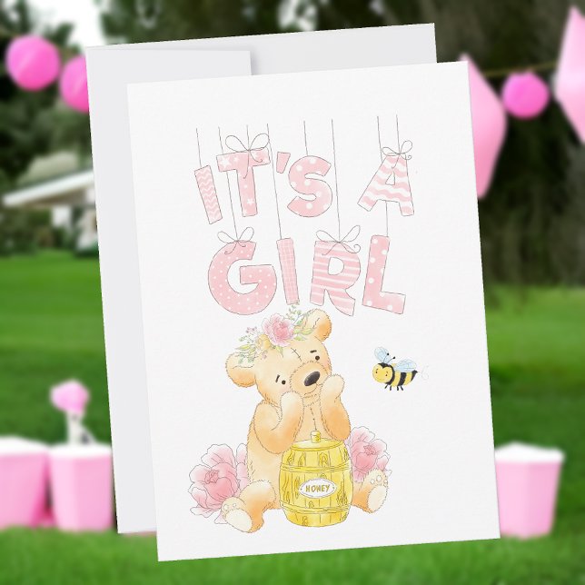 Es ist ein Girl Baby Shower Teddy Bear HoneyBee In (Von Creator hochgeladen)