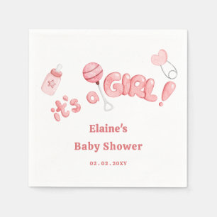 Es ist ein Girl Baby Things Pink Girl Baby Dusche Serviette