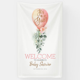 Es ist ein Girl Blush Pink Balloon Baby Dusche Wil Banner