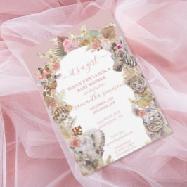 Es ist ein Girl Boho Tropical Safari Jungle Animal Einladung