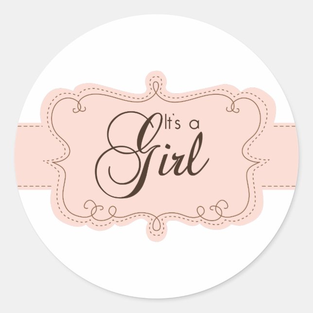 Es ist ein Girl Cupcake Toppers/Stickers Runder Aufkleber (Vorderseite)