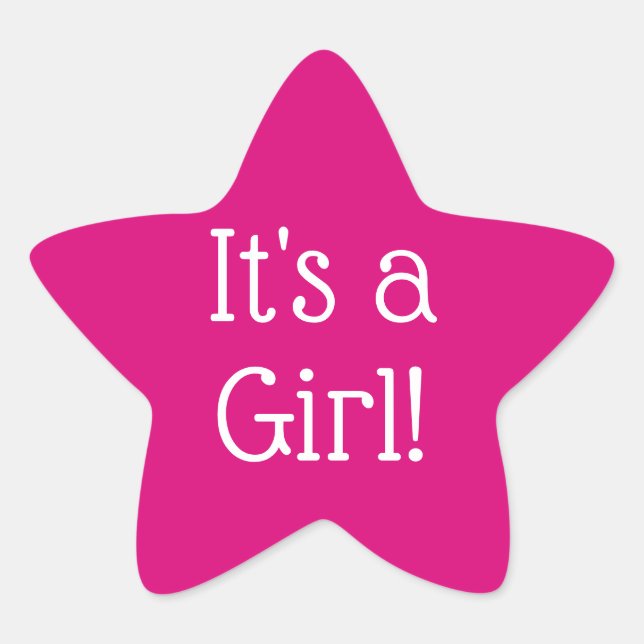 Es ist ein Girl-Neugeborener-Rosa-Star-Sticker Stern-Aufkleber (Vorderseite)