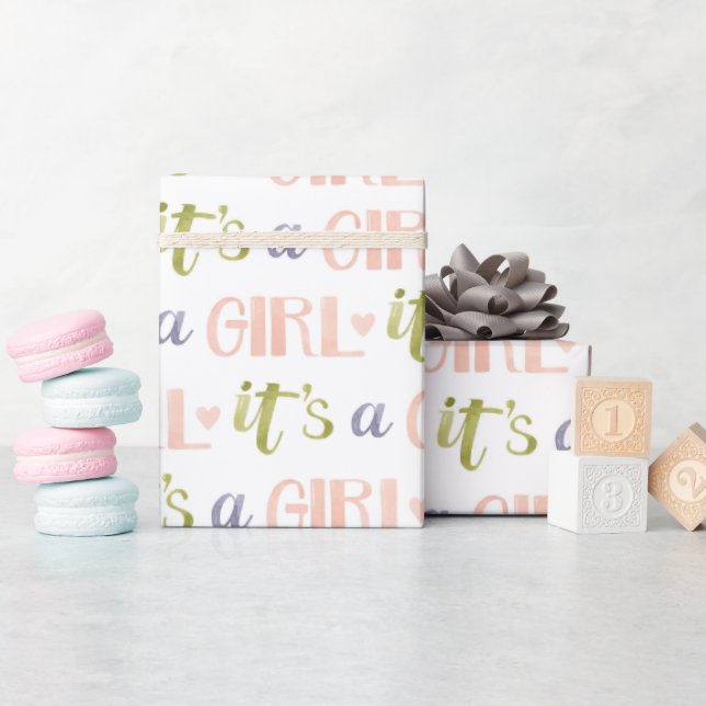 Es ist ein Girl New Baby Wrapping Paper Geschenkpapier (Babyparty)