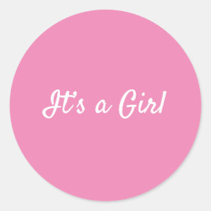 Es ist ein Girl Niedlich Baby Announcement Umschla Runder Aufkleber