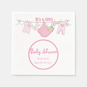 Es ist ein Girl Niedlich Pink Baby Duschpapier Nap Serviette