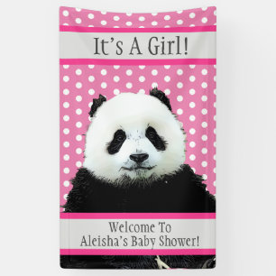 Es ist ein Girl Pink Baby Dusche Panda Bear Niedli Banner