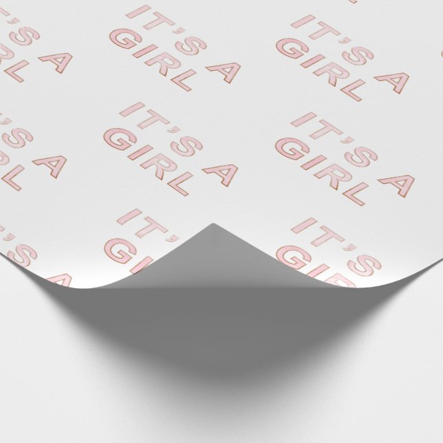 Es ist ein Girl Pink Baby Geschenkpapier (Ecke)