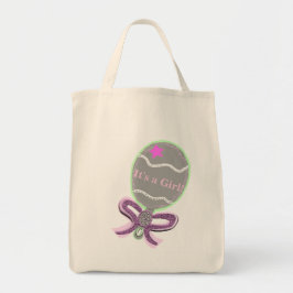 Es ist ein Girl Pink Baby Rattle Tote Bag Tragetasche