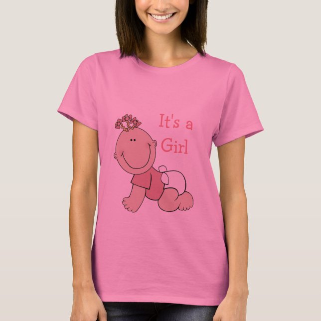 Es ist ein Girl-Pink-Maternity-Shirt T-Shirt (Vorderseite)