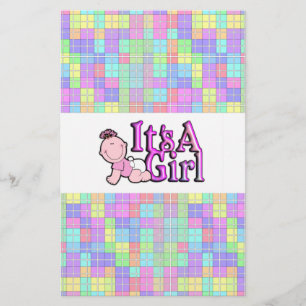 Es ist ein Girl Pink Text mit Baby Candy Bar Wrapp